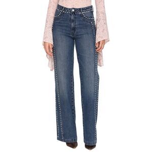 Avec Les Filles Womens  Denim Pant, Blue